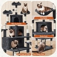 thumbnail image 6 of YEXJ Large Cat Tree Tower for Large Cats, 76.5in Multi-Level Cat Tower with 3 Condos & Perches, 9 Scratching Posts and 2 Baskets, Cat Climbing Tree for Indoor Cats, Black, 6 of 9