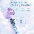 thumbnail image 4 of Mini Portable Fan, Rechargeable 4000mAh Small Personal Fan with 5 Speeds, Air Turbo Handheld Fan for Outdoor Indoor, Travel, Makeup, Eyelash, Kids & Women, Purple, 4 of 10