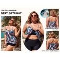 thumbnail image 4 of Ocean Blues Women's Plus Size Swimwear V Neck Swimsuit for Woman Tankinis Tummy Control Bathing Suit Plus Tankini Top Size 2XL, 4 of 8