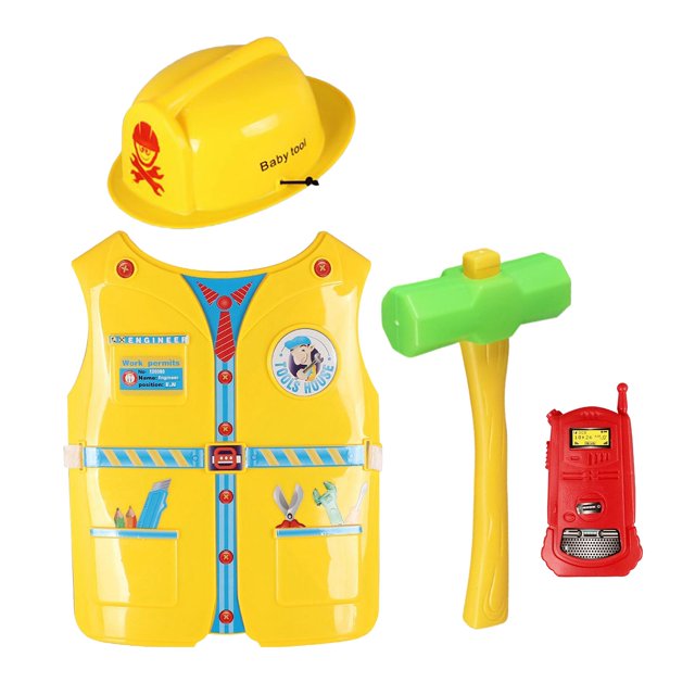 Trabajador de la construcción, cliente, juego de roles, niños, trabajador de l Zulema juego de rol de ingeniería para niños