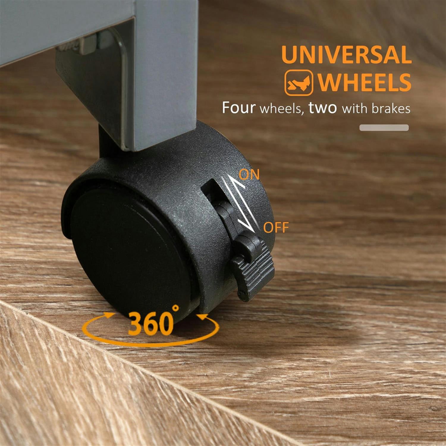 Demi Bonn 33" Kitchen Island Cart on Wheels with Storage, Rolling Dining Room Serving Utility Carts Mobile Movable with Wood Top and Drawer, Gray