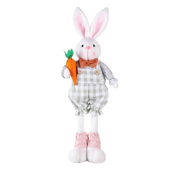 Easter Decorations Easter Long Legs Stretchable Bunny Doll Holding Egg Themed Party Supplies Home Decor Desktop Ornament