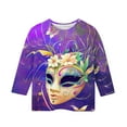 CLOISE Youth White Tshirt Girl Boys Mardi Gras 3/4 Sleeve Crew Neck ...