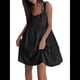 thumbnail image 2 of Vestido de Verano para Mujer con Tirantes, Suelto, de Algodón y , con Falda Acampanada. Negro L, 2 of 10