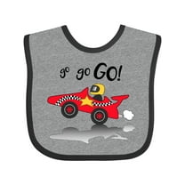 Inktastic Go Go Go Red Racing Car Boys or Girls Baby Bib