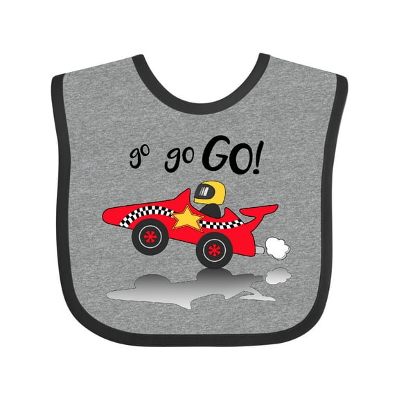 Inktastic Go Go Go Red Racing Car Boys or Girls Baby Bib