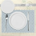 thumbnail image 3 of Ambesonne Trellis Place Mats Set of 4, Lattice Like Nostalgic, Standard Size, Pale Blue White, 3 of 6