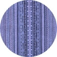 thumbnail image 1 of Ahgly Company Machine Washable Indoor Round Oriental Blue Modern Area Rugs, 6' Round, 1 of 4