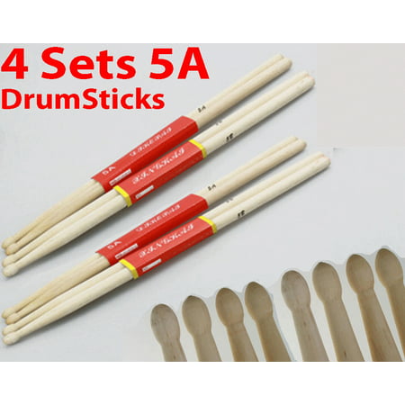 4 Pairs 5A Drum Sticks Drumsticks Maple Wood Music Band Jazz Rock