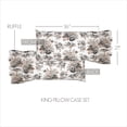 thumbnail image 4 of VHC Brands Annie Portabella Floral Ruffled King Pillow Case (w/ 8" Ruffle)- Set of 2, Vintage Farmhouse, 4 of 5