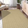thumbnail image 3 of Yesurprise 5x7ft Modern Herringbone Imitation Linen Area Rugs - 1150Gsm Polyester, 350Gsm Pile Weight, Pearl Pile, Washed Back, Folding Simulation Printed Carpet - Camel Tone, 3 of 8