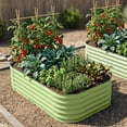 thumbnail image 2 of EAGLE PEAK 17'' Tall Outdoor Raised Garden Bed Planter, for Vegetables, Flowers, and Herbs 6 in 1 Modular Design, Olive Green, 2 of 10