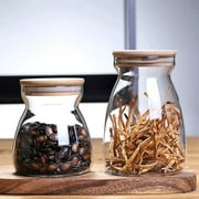 [CLEARANCE PRICE]Food Storage Jar Clear with Bamboo Lid Kitchen Food Canister Set