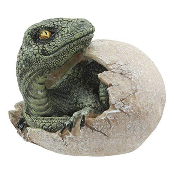 Ebros Figurine d'Œuf de Dinosaure Éclosant Jurassic Era Predator 4 Pouces de Haut Vélociraptor en Statue d'Œuf Décoration Sculpture comme Art à Thème Fossile en Animal Préhistorique 3D Collection