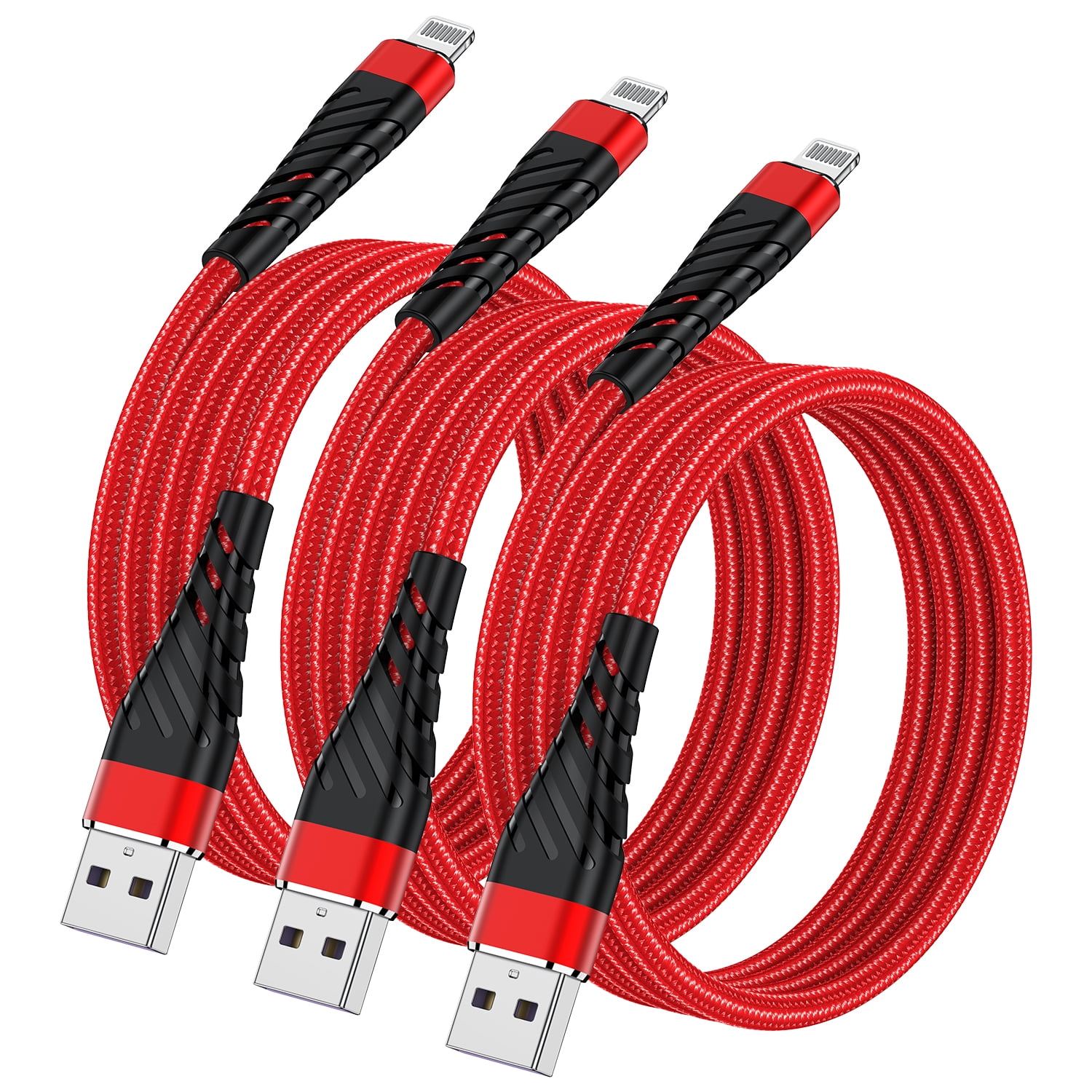 Apple MFi Certified IPhone Charger 6ft Lightning Cable 6 Foot 3 Pack apple-mfi-certified-iphone-charger-6ft-lightning-cable-6-foot-3-pack