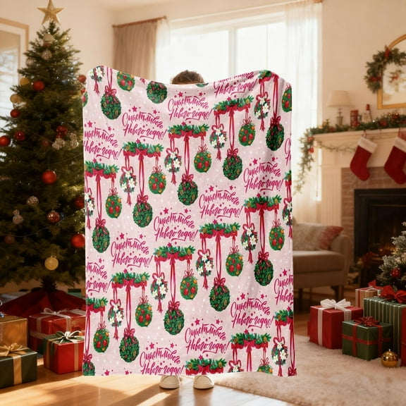 Hometravel Christmas Themed Blanket, 100x75cm Sofa Throw with Holiday Patterns, Festive Home Decor for Living Room, Bed, Seasonal Comfort and Warmth