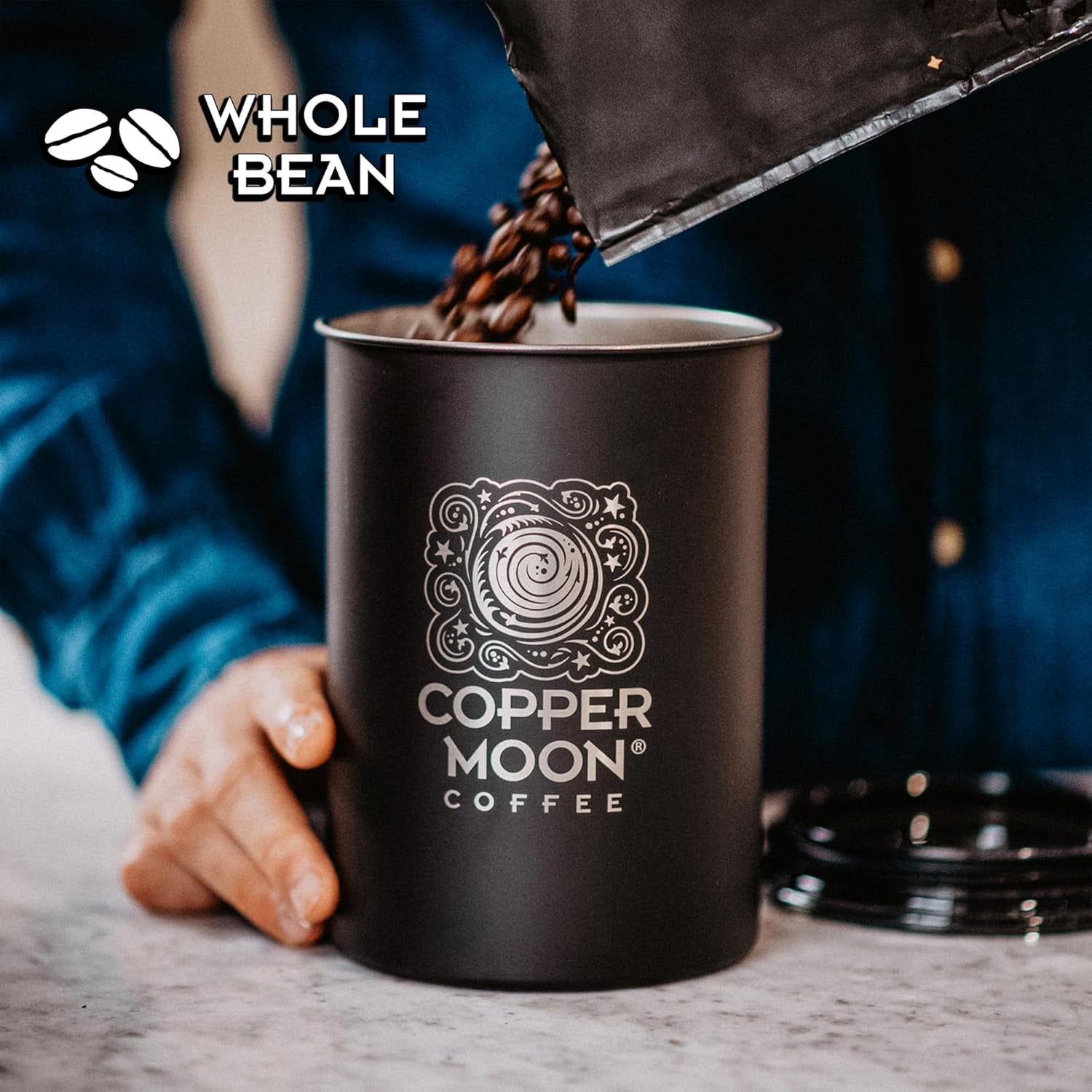 Copper Moon Whole Bean Coffee, Medium Roast, Hawaiian Hazelnut Blend, 2 lb Bag