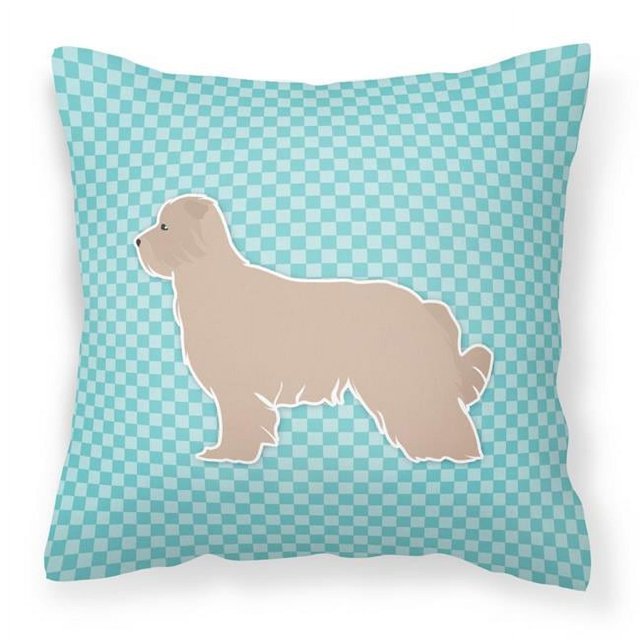 Carolines Treasures BB3718PW1818 Pyrenean Shepherd Checkerboard Blue Fabric Decorative Pillow