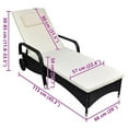 thumbnail image 4 of vidaXL Sun Lounger with Cushion & Wheels Poly Rattan Black, 4 of 4