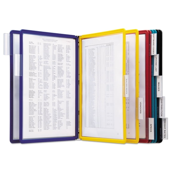 DURABLE Wall Mounted Reference System, 10 Double-Sided Panels, Letter-Size, Assorted Colors, VARIO Design (535900)