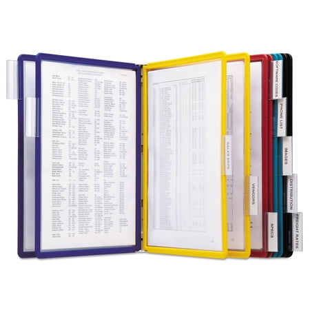DURABLE Wall Mounted Reference System, 10 Double-Sided Panels, Letter-Size, Assorted Colors, VARIO Design (535900)