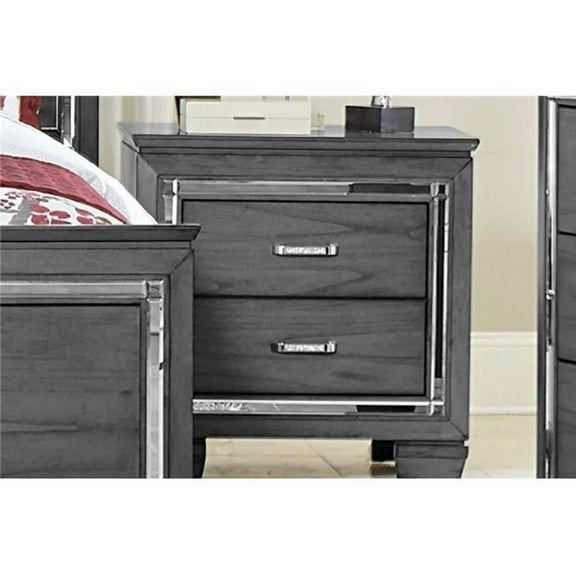 Home Elegance 1916GY-4 28 x 17 x 28 in. Allura Night Stand - Gray