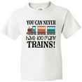 thumbnail image 3 of Inktastic Toy Train Never Have Too Many Trains Youth T-Shirt, 3 of 5