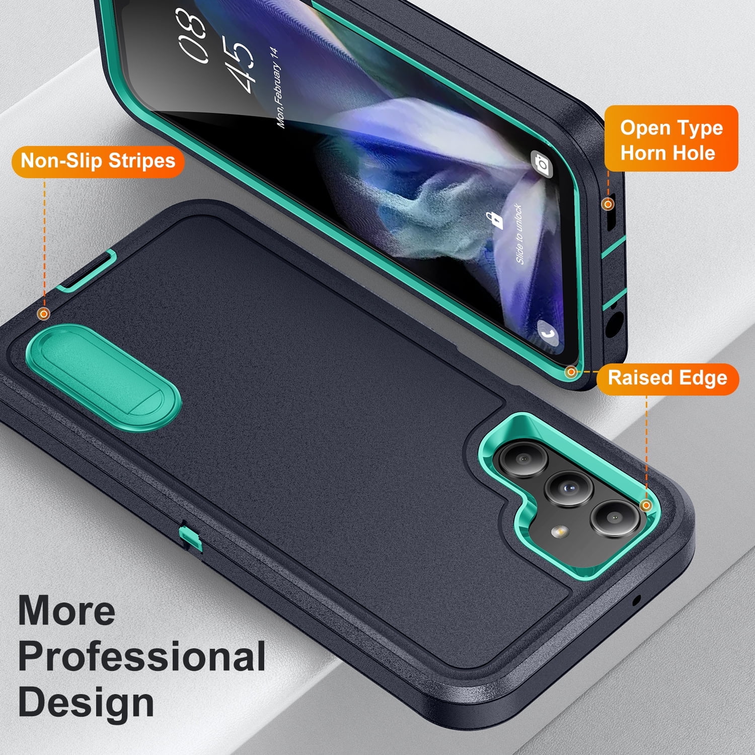 New Case for Samsung Galaxy A54 5G 6.4 inch,Heavy Duty 3 Layer Military Protection with Hidden Kickstand Shock Resistant Armor Hybrid Bumper Rugged Rubber Phone Cover,7 Color