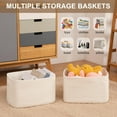thumbnail image 5 of Storage Baskets for Organizing, Woven Decorative Baskets for Shelves - Books, Towels, and Clothes, Cotton Rope Toy Storage Bins, 12.7''Lx9''Wx7.8''H, Pack of 4, White, 5 of 7