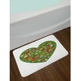 thumbnail image 2 of Christmas Bath Mat, Colorful Winter and Xmas Doodles in Heart Shapes on Plain Background, Plush Bathroom Decor Mat with Non Slip Backing, 29.5" X 17.5", Green and Multicolor, by Ambesonne, 2 of 2