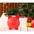 thumbnail image 6 of Piggy Bank with 200 Pcs Gift Tags for Kid & Adult, Cute Coin Bank for Boys & Girls, Children's Plastic Shatterproof Money Bank, Toys Gifts Savings Jar (Red, Medium Size), 6 of 8