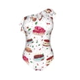 thumbnail image 4 of Yiaed Birthday Cake Print Women One Piece Swimsuits Tummy Control One Shoulder Bathing Suits Pattern Ruffle Swimwear-Small, 4 of 8