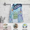 thumbnail image 4 of Coolnut Winter Snowman Cute Hand Towels 2 PCS, Blue Snowflake Kitchen Towel Ultra Soft and Highly Absorbent,Decorative Fingertip Face Towel for Bathroom Hotel, 28.3"x 14.4", 4 of 5
