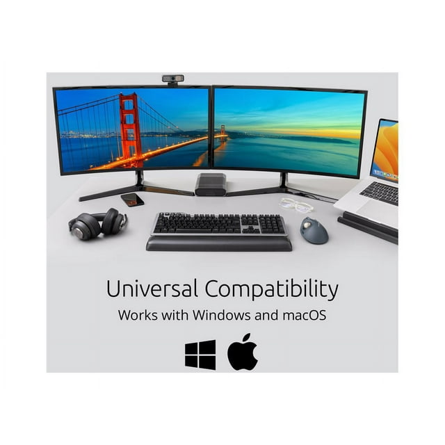 Kensington QuietType MK7500F Pro - Clavier - Silencieux, Mécanique, avec Contrôles de Réunion - Rétroéclairé - Sans Fil - USB, Bluetooth, 2.4 GHz - Interrupteur de Touche : Tactile - Boîte de Vente au Détail