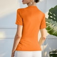 thumbnail image 5 of Plebaso Women's Ruched Tops High Neck Short Sleeve Slim Shirts Solid Color Going out Basic Tees Fashion, 5 of 5