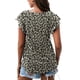 thumbnail image 5 of Verano Mujer Casual Camiseta Impreso O-cuello Volante Manga corta Jersey Blusa Tops Fridja bn5587, 5 of 9