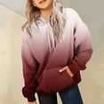 thumbnail image 2 of Mepaouo Cute Hoodies Girls Oversized Long Sleeve Sweatshirt Gradient Hooded Pullover Tops Kids Preppy Clothes 11-12T, 2 of 6
