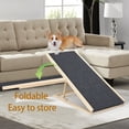 thumbnail image 3 of (UPGRADED) Dog Ramp for Bed, Extra Wide Excellent Traction, Pet Ramp for Small Dogs to Get on Couch Car, Non-Slip Rubber Surface, 16" Wide Hold up to 80lb, Adjustable, Foldable, Car Ramps, Dog Ramp, 3 of 5