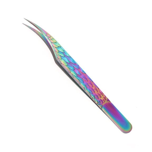 Unique Bargains 1 Pc Women Simple Eyelash Extension Tweezers for Beauty Parlor Assorted Color Stainless Steel