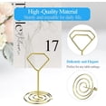 thumbnail image 2 of LZLINGMEI 26Pcs Table Number Holders, Elegant Place Card Holders, Picture Holders for Tables,Table Number Stands, Card Holder Stand photo holders for Table Centerpieces, Wedding Reception(Gold), 2 of 7