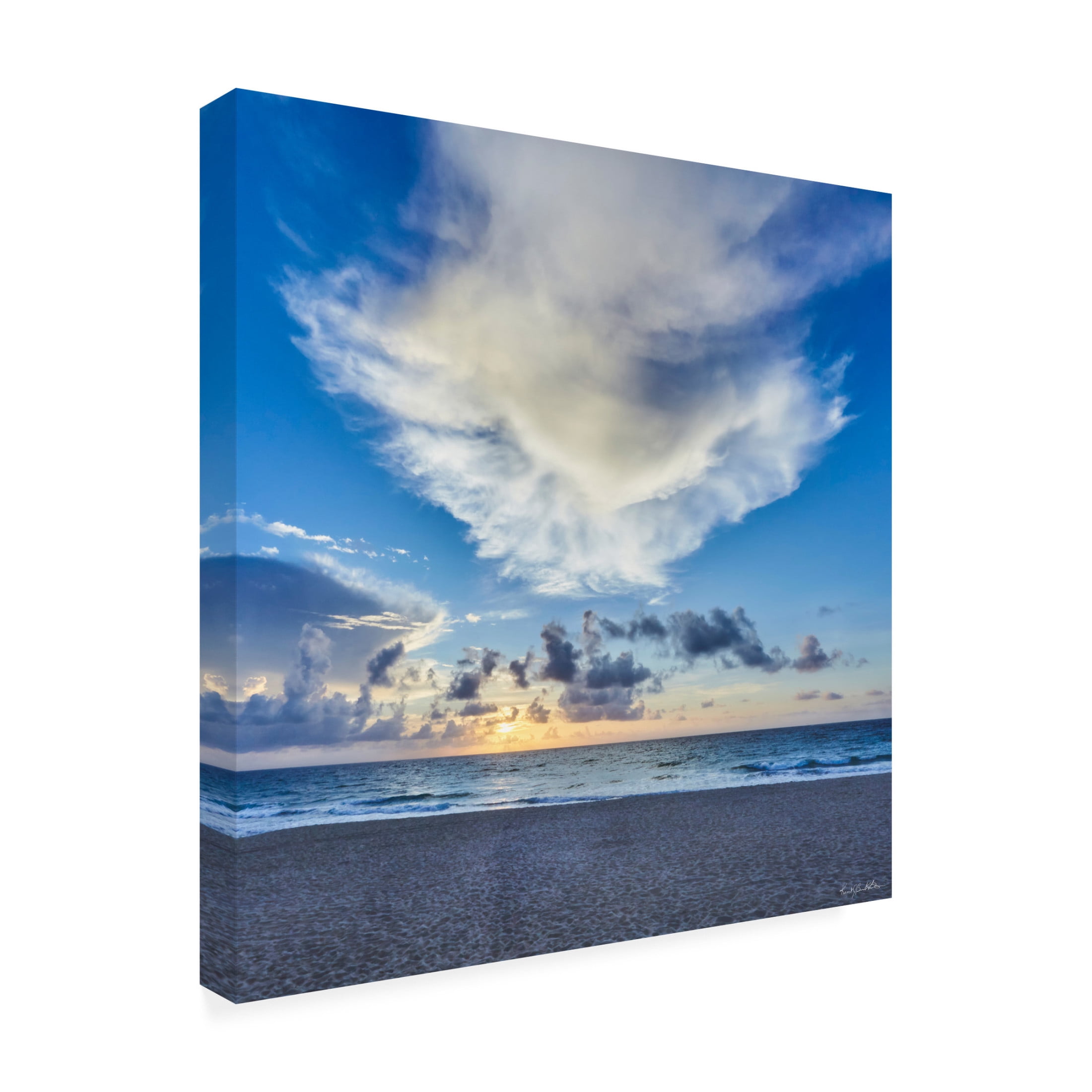 Canvas Wall Art - Kent Burkhardsmeier 'Angelic Sunrise' Wall Art for Living Room, Bedroom, or Office Décor by Trademark Fine Art - 14 x 14 Inches