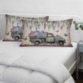thumbnail image 4 of Purple Flowers Throw Pillow Covers, Vintage Weeping Spring Floral Truck Butterfly Retro Soft Breathable Pillow Cases with Invisible Zipper, King Size Pillowcases for Couch Bed Sofa Chair 20x36 Inches, 4 of 9