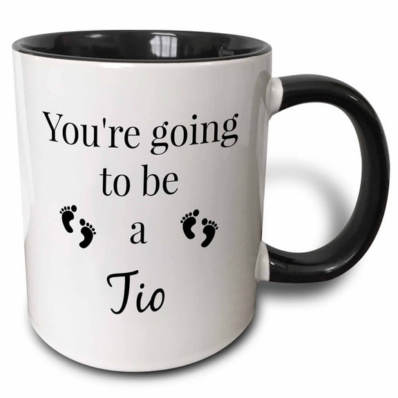 3drose, Youre Going to Be a Tio, 11oz Two-tone Black Mug