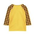 thumbnail image 7 of Ltctricy T Shirts for Girls 3/4 Sleeve Crew Neck Color Block Plaid Tunic Tops Soft Casual Tee Blouses 4-15 Years(Yellow,5-6 Years), 7 of 7