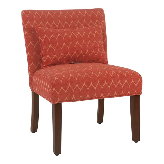 HomePop Fauteuil d'Appoint en Tissu Transitionnel Parker avec Coussin Orange