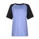 thumbnail image 4 of mfyjkho Tops Para Mujer, Suéter De Cuello Redondo Y Manga Corta Con Estampado En Contraste Para Mujer. Tops Para Mujer Xxxl, 4 of 5