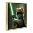 thumbnail image 4 of Stupell Industries Sci-Fi Kitten with Saber Fantasy & Sci-Fi Painting Gold Floater Framed Canvas Art Print Wall Art, 18 x 18, 4 of 10