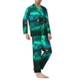 thumbnail image 2 of Naloa Northern Lights Men’s Pajamas Set - Long Sleeve Button Down Sleep Shirt and Pajama Bottoms Sleepwear Set-XX-Large, 2 of 7