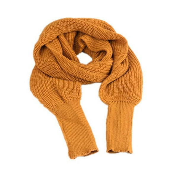 Qarigey Bufanda larga cálida y acogedora de estilo europeo para mujer, chal informal grueso y cálido, versátil, fácil de combinar, para Accesorios de disfraces Amarillo