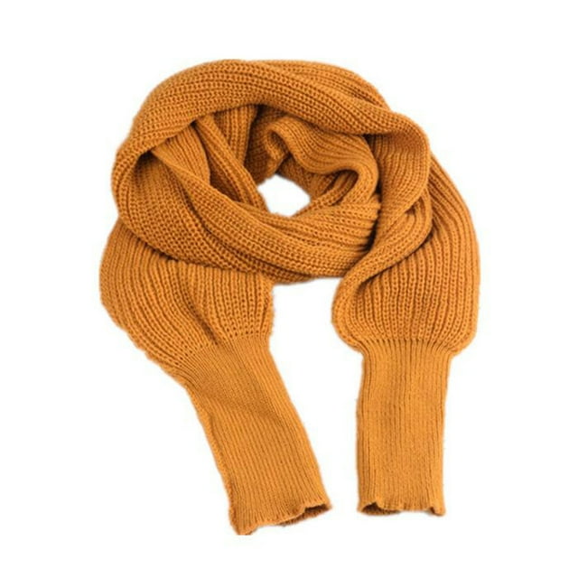 Minnieouse Bufandas tejidas de lana para mujer, cálidas y acogedoras, ligeras, portátiles, estilo europeo, bufanda larga de invierno para mujer Accesorios de disfraces Amarillo